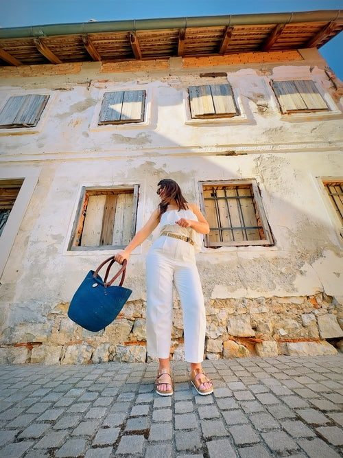 Tote Shopping Basket - Blue
